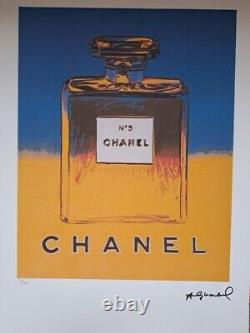 Ensemble de 4 lithographies CHANEL signées par Andy Warhol avec certificat