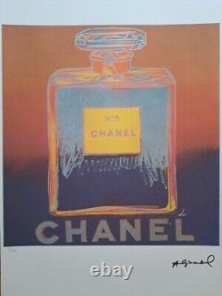 Ensemble de 4 lithographies CHANEL signées par Andy Warhol avec certificat