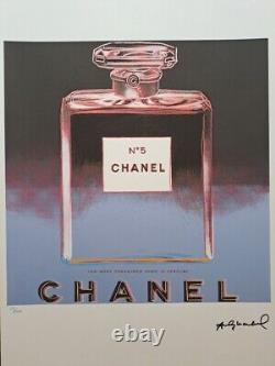 Ensemble de 4 lithographies CHANEL signées par Andy Warhol avec certificat