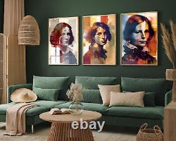 Ensemble de trois affiches, Soeurs Bronte, Emily Anne Charlotte Peinture Art Print