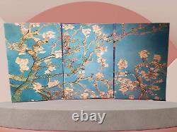 Ensemble japonais de 3 estampes d'art, Iris par Ogata Korin, triptyque de toile de décoration murale