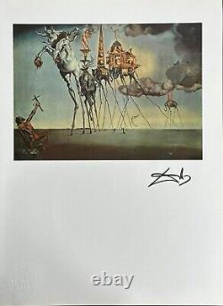 Estampe originale signée de Salvador Dalí 1946, La Tentation de Saint, Art vintage