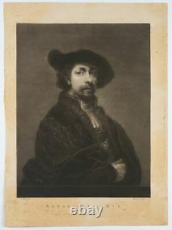 F. Wrenk (1766) Après Bol (1616), Portrait Rembrandt Van Rijn, 1804, Mezzotint