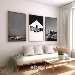 F1 Vintage Marlboro Ensemble de 3 Toiles / Impressions Art / Affiche Art Encadrée Formule 1