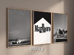 F1 Vintage Marlboro Ensemble de 3 Toiles / Impressions Art / Affiche Art Encadrée Formule 1