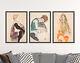 Femmes Sensuelles Ensemble De 3 Portraits D'egon Schiele Affiche Impression D'art Peinture