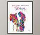 Fille Avec Cheval Citation Aquarelle Imprimer Equestrian Wall Art Horse Rider Gift-909