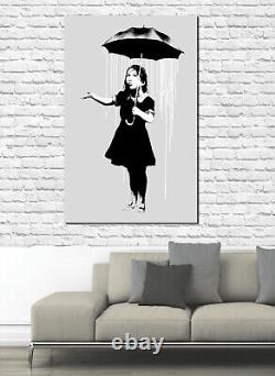 Fille au parapluie de Banksy toile impression d'art mural en différentes tailles Banksy Image