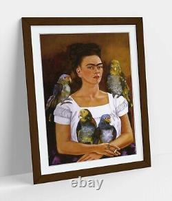 Frida Kahlo Perroquets 1 - Grande toile d'art mural effet flottant/cadre/impression de poster.