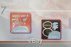 George Bishop Mercury 7 Signé Encadrée Numérotée Lithographie Astronaute Autographes
