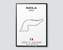 Grand Prix de Formule 1 Imola, Italie Impression, Art Mural Moderne de Graphisme Motorsports