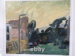 Grande lithographie représentant la rue Albert signée Frank Auerbach encadrée et signée