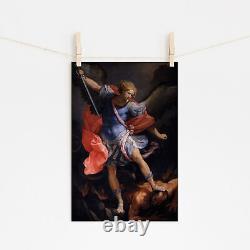 Guido Reni L'archange Michael écrase Satan (1635) Affiche d'impression de peinture d'art