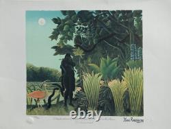 Henri Rousseau Le charmeur de serpents, lithographie originale signée, 1976