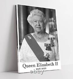 Hommage à la Reine Elizabeth II - Impression d'Art Mural sur Toile Profondément Encadrée