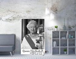Hommage à la Reine Elizabeth II - Impression d'Art Mural sur Toile Profondément Encadrée