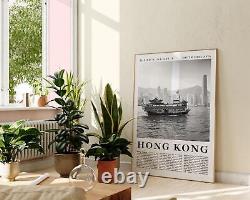 Hong Kong Chine, Paysage Photographique Moderne, Impression de Voyage en Noir et Blanc