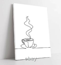 Illustration de tasse à café minimaliste - Impression sur toile encadrée profonde de photo d'art mural