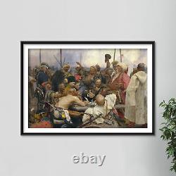 Ilya Repin Les Cosaques de Zaporog (1891) Affiche photo de peinture d'art