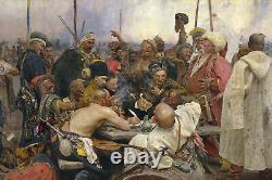 Ilya Repin Les Cosaques de Zaporog (1891) Affiche photo de peinture d'art