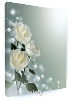 Image imprimée sur toile de rose blanche pour l'art mural floral A924