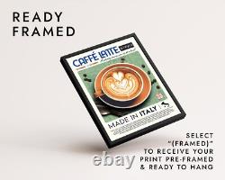 Impression Art Vintage Latte, Décor Mur de Café Italien, Portrait Photographique pour