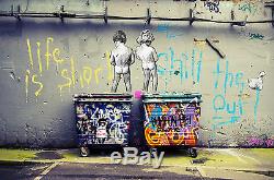 Impression Street Art Canvas Quality Graffiti Massive Banksy Andy Boulanger 82 X 39