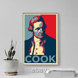 Impression artistique 'Hope' du capitaine James Cook - Poster photo cadeau - Explorateur britannique FRS RN
