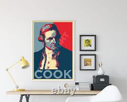 Impression artistique 'Hope' du capitaine James Cook - Poster photo cadeau - Explorateur britannique FRS RN
