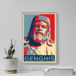 Impression artistique de Gengis Khan 'Espoir' Affiche photo cadeau