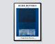 Impression D'art Abstrait De Mark Rothko, Blanc & Verts Sur Bleu, Carré Minimaliste