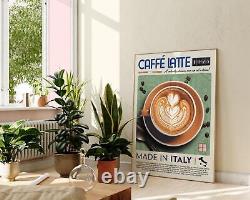 Impression d'art de Latte vintage, décoration murale de café italien, portrait photographique pour