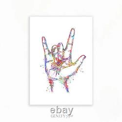 Impression d'art du signe de la main 'Je t'aime'