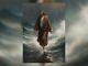 Impression D'une Peinture à L'huile Inspirante, Jésus Christ Marchant Sur La Mer, Œuvre D'art Spirituelle