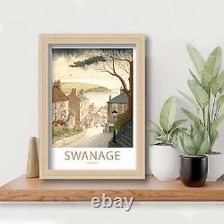 Impression murale de voyage à Swanage, affiche de voyage à Swanage, cadeau d'affiche de voyage à Swanage, Dorset