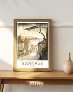 Impression murale de voyage à Swanage, affiche de voyage à Swanage, cadeau d'affiche de voyage à Swanage, Dorset