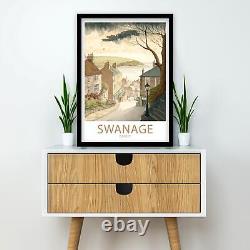 Impression murale de voyage à Swanage, affiche de voyage à Swanage, cadeau d'affiche de voyage à Swanage, Dorset