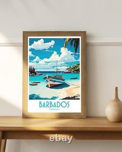 Impression murale de voyage à la Barbade, affiche de voyage à la Barbade, cadeau pour les paysages de la Barbade