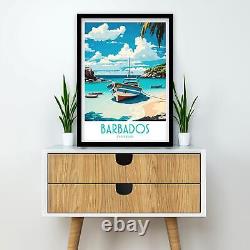 Impression murale de voyage à la Barbade, affiche de voyage à la Barbade, cadeau pour les paysages de la Barbade