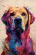 Impression Sur Toile De Chien Labrador Retriever Art Mural Éclaboussure De Couleur