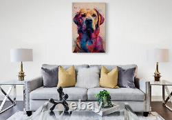 Impression sur toile de chien Labrador Retriever Art mural Éclaboussure de couleur