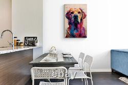 Impression sur toile de chien Labrador Retriever Art mural Éclaboussure de couleur