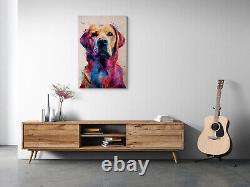 Impression sur toile de chien Labrador Retriever Art mural Éclaboussure de couleur