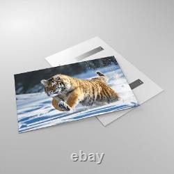 Impression sur verre 120x80cm Image murale de décoration grand tigre animal Artwork