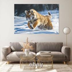 Impression sur verre 120x80cm Image murale de décoration grand tigre animal Artwork