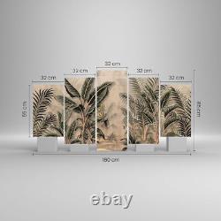 Impression sur verre 160x85cm Image d'art mural Forêt Feuille Arbre Grand Décor Image Oeuvre d'art