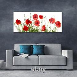 Impression sur verre Art mural 125x50 Image Photo Coquelicots Florals