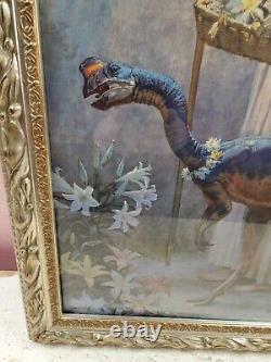 James Gurney Dinotopia Imprimé Signé Numéroté 1597/3500 22×31 Fleur De Dinosaure