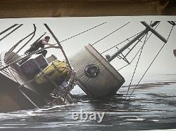 Jaws L'affiche Finale D'art De La Bataille Jc Richard Signé 12 X 36 Ap Mondo