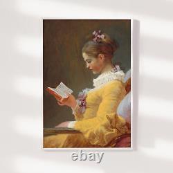 Jean-Honoré Fragonard Jeune fille lisant (1769) Affiche de peinture impression d'art.